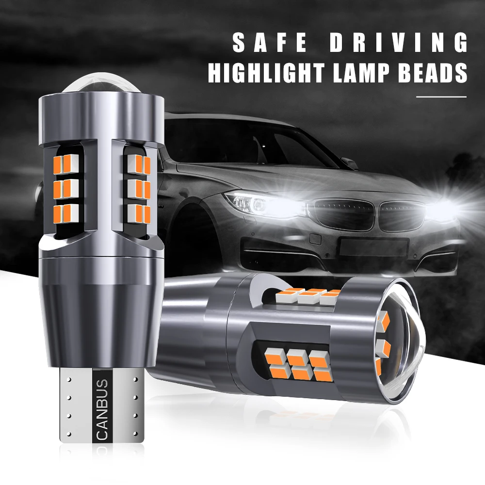 Par L&acirc;mpada 15 Chip Led R&eacute; T15 W16w 6000k Branco Canbus