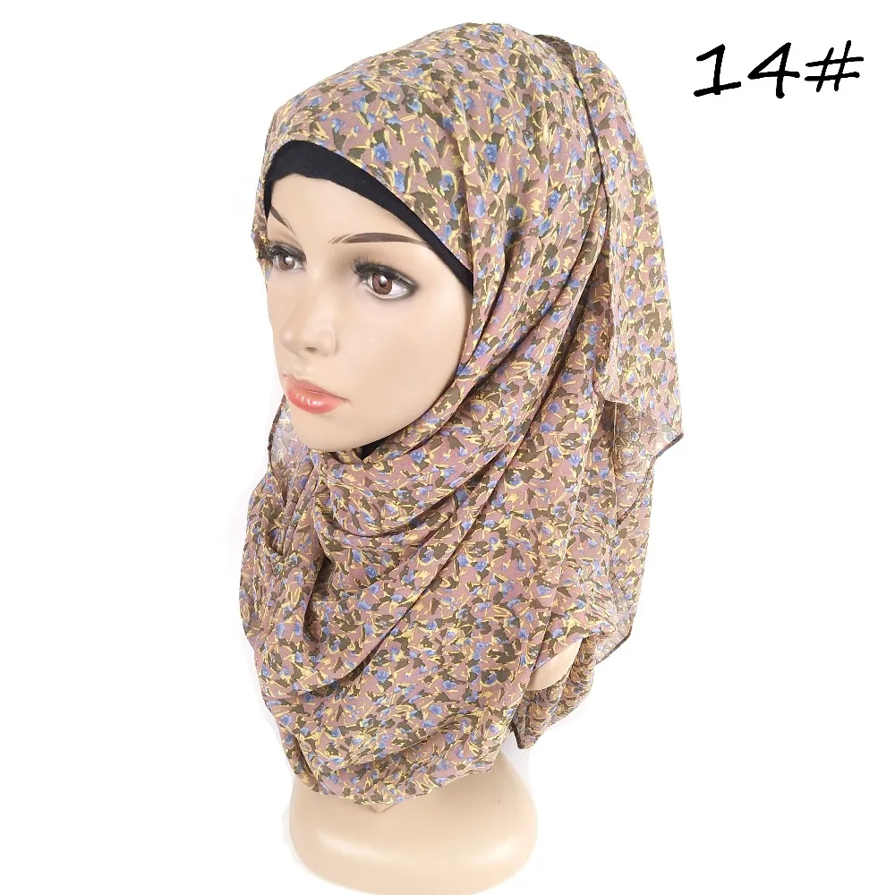 S14 10 шт. Высокое качество шифоновое, с цветочным принтом хиджаб шарф женский шарф/шарфы длинный широкий шарф повязка Макси-шарф 180*75 см