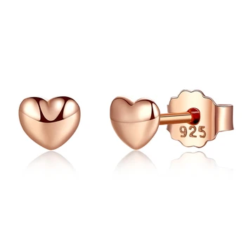 

Love Heart Stud Earrings For Women 925 Sterling Silver Sweet Stud Clear CZ Earrings Female Joker Jewelry Valentine's Day Gift