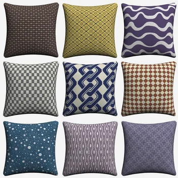 

Elegant Simple Nordic Lines Decorative Pillow Case For Sofa 45x45cm Linen Cushion Cover Home Decor Throw Pillow Covers Almofada