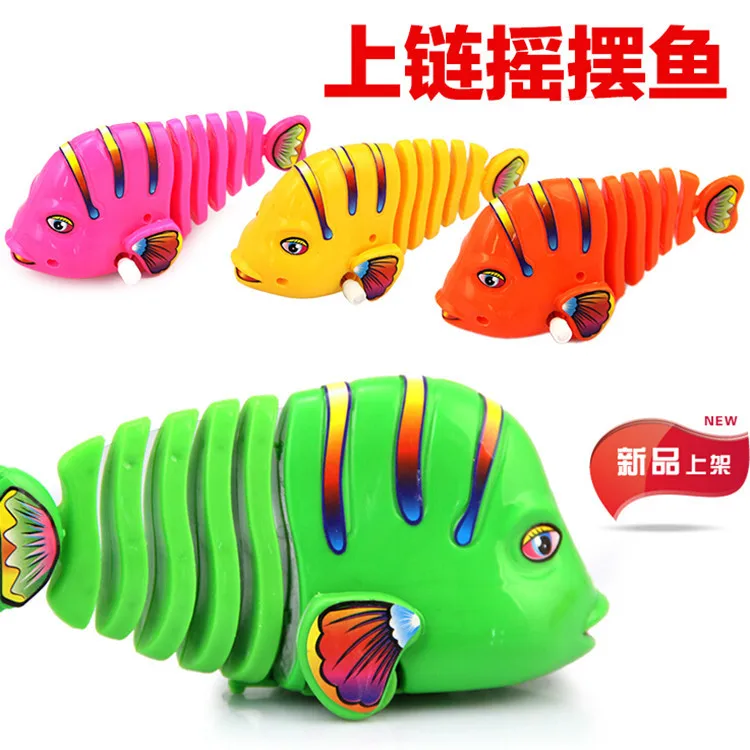 Colorful Winding Sway Fish Spring WAG Cartoon Fish-Winding Toy Fish Stall Hot Selling Wholesale CHILDREN'S Toy