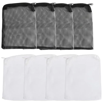 

24 Pieces of Aquarium Filter Bag Media Mesh Filter Bag Reusable Mesh Bag for Granular Carbon, Bioball White and Black