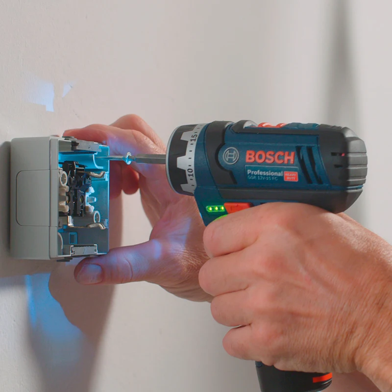 BOSCH GSR12V-15FC 12 В аккумуляторная отвертка бытовая электрическая отвертка многофункциональная ручная дрель 4 патрона регулируемый угол