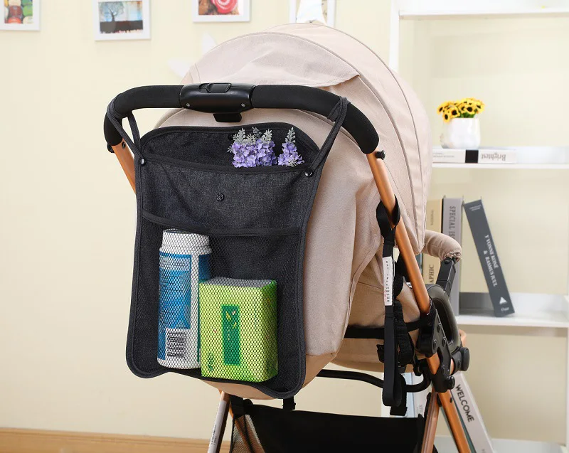 34x30cm Baby Stroller Storage Mesh Bag Large Capacity Diaper Bags Net Pocket Nappy Storage Organizer Carriage Bag Holder BB3127 (13)