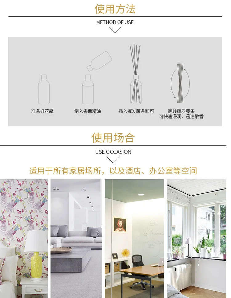 50PCS Dia 3/4/5MM Home Fragrance Premium White Polyester Fiber Sticks, Essential oil Rattan Diffuser Sticks for Air Freshener