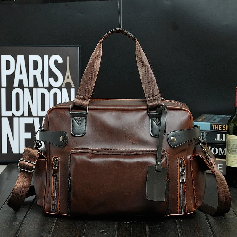 

Men's handbag high quality Korean version of the trend retro file computer casual Messenger bag shoulder bag 2019 new JIULIN