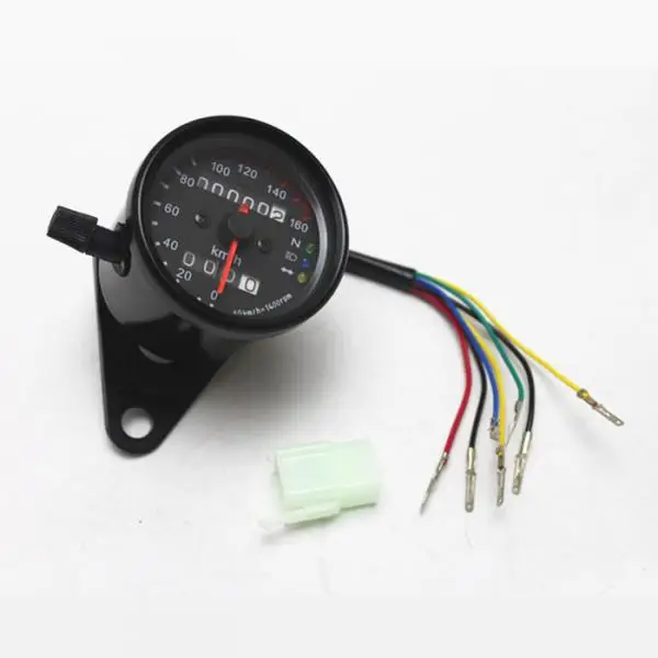LED Backlit Signal Motorcycle Odometer KMH Speedometer Gauge Cafe Racer