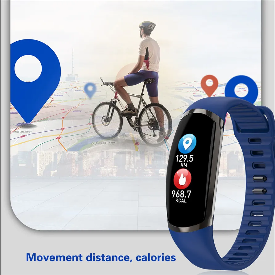 R16 Android IOS Smart Bracelet Heart Rate Band Sleep Monitor Blood Pressure Fitness Tracker Waterproof Color Screen Sport Band