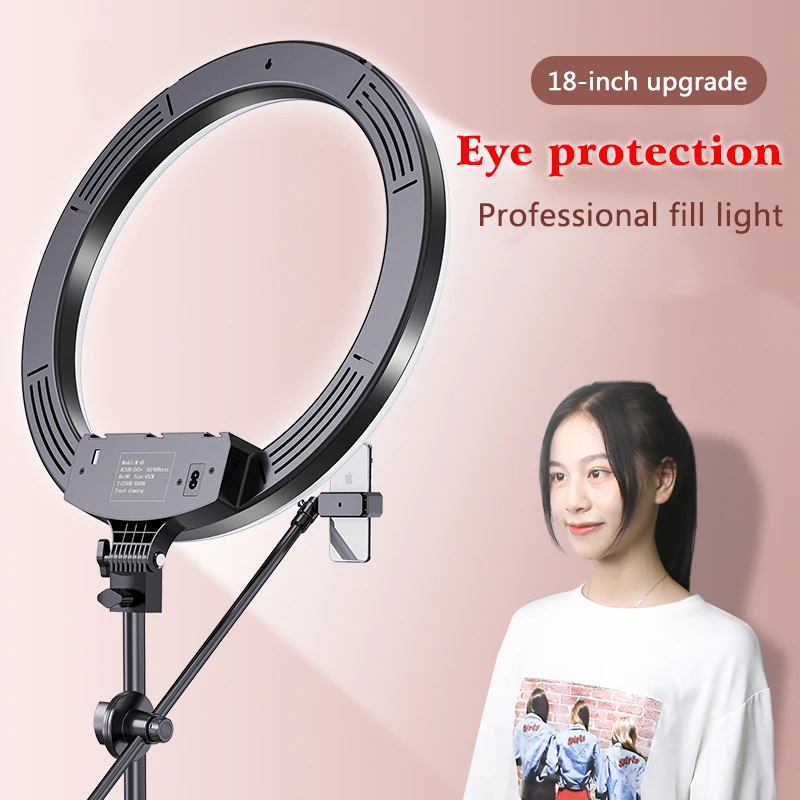 

For iPad 1.8m Floor Stand Tablet Phone Metal Stand Holder Fill Light Beauty Eye Protection Lamp Live Broadcast Tripod Stand
