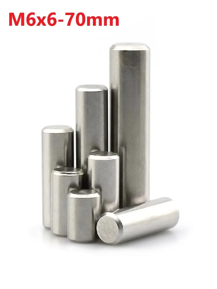 M6 Cylindrical Pin Locating Dowel 304 Stainless Steel Solid Needle Roller Thimble 6mm x 6 10 12 14 16 18 20 30 40 50 60 70mm |