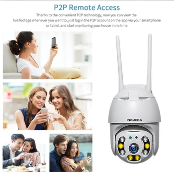 

INQMEGA PTZ Speed Dome IP Camera 1080P Outdoor Wireless WiFi Camera CCTV Security Waterproof Camera ONVIF IR YOOSEE