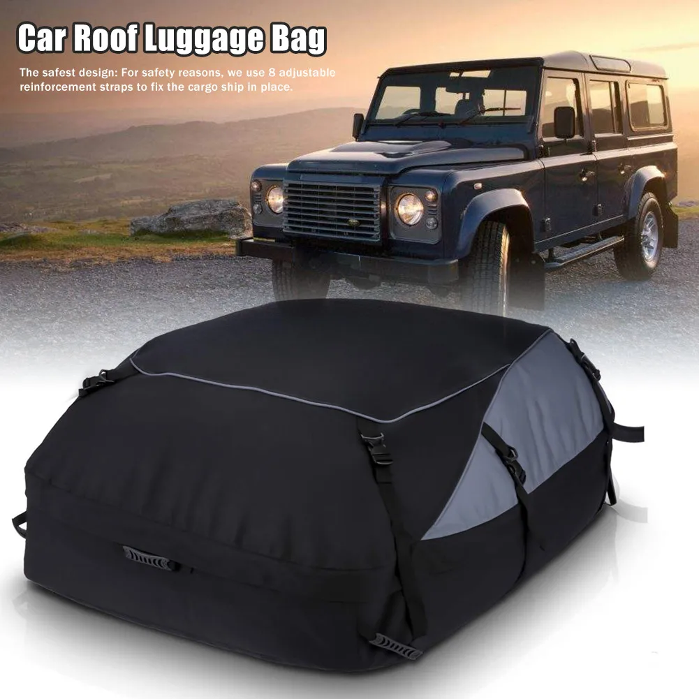350L Car Roof Bag Cargo Carrier With 8 
