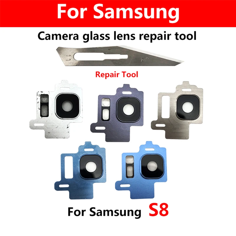 

Housing Back Rear Camera Glass Lens With Cover Frame Holder For Samsung S8 S9 Plus Glass Lens Circle Cover With Adhensive