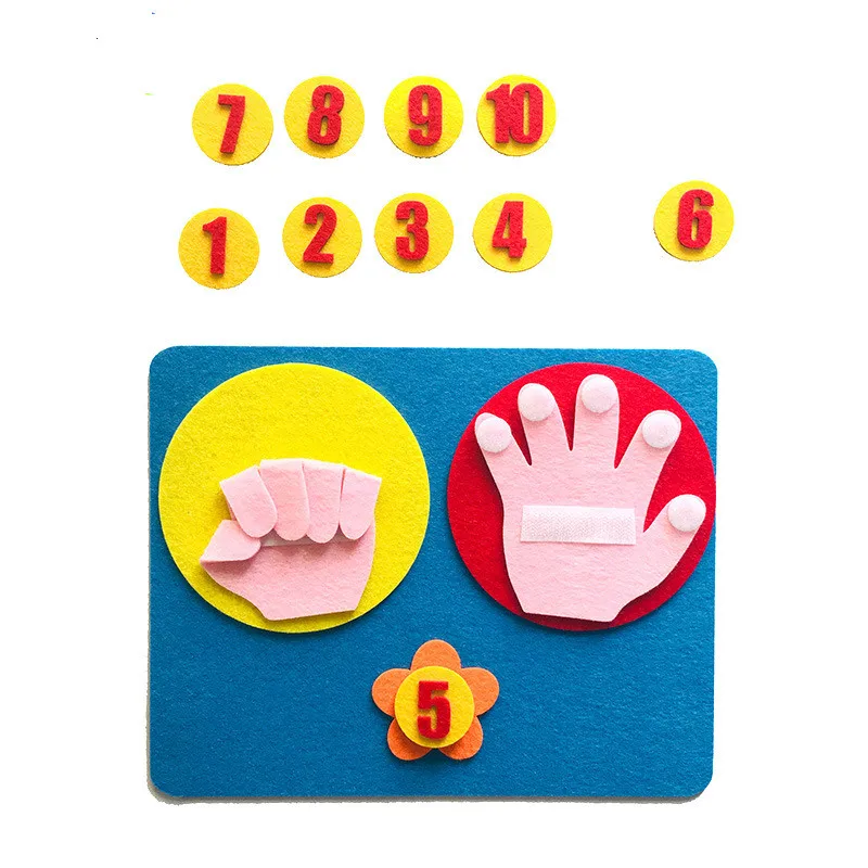 XICC ручной работы фетр палец цифры подсчет математика игрушка набор детей раннего обучения DIY шерсть нетканый цифровой детский сад подарок