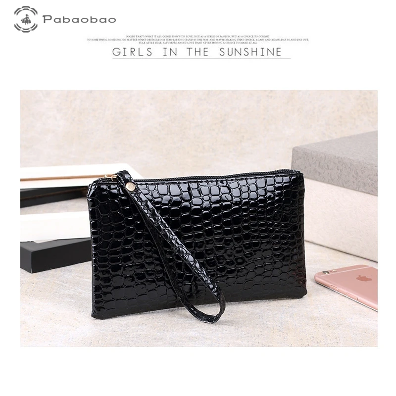 

Pabaobao Day Cluth Handbag Bag for Women 2019 PU Leather Large Capacity Hold Phones Keys Hand Bags Dropship