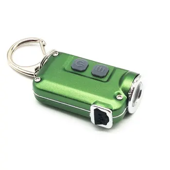 

Mini LED Keychain Light 4-speed Dimming 2 Modes USB Charging High Bright Pocket Torch Flashlight Rechargeable with Battery