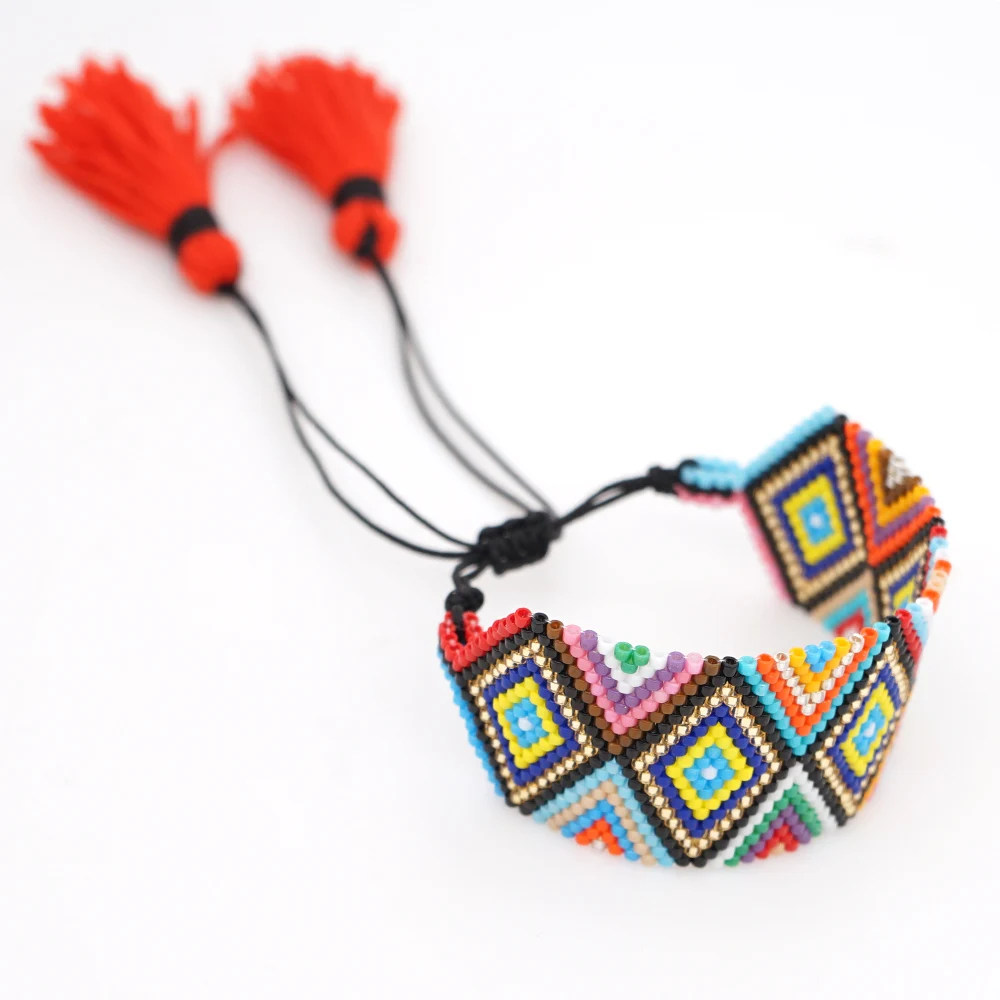 Go2boho MIYUKI Сглаза Браслеты богемный Браслет манжета Радуга нарукавная повязка ювелирные изделия Pulseras Mujer Moda для женщин ручной работы ткацкий станок
