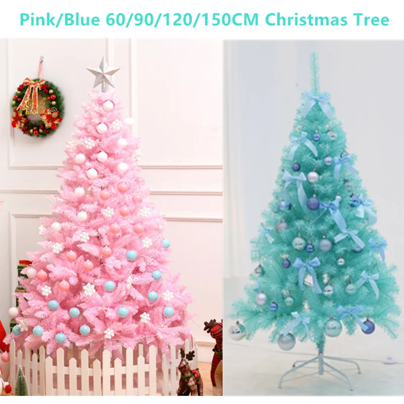 

120/150CM Pink Blue Christmas Tree Decorative Tree Plant New Year Xmas Gift Home office Mall Hotel Garden Cabinet Decorationsn