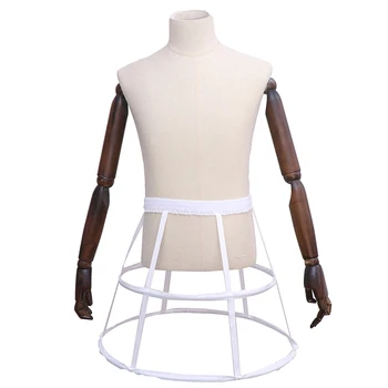 

Elastic Cosplay Waistband Adjustable Pannier Petticoat White Black 2 Hoop Cage Skirt Wedding Bridal Crinoline Underskirt Bustle
