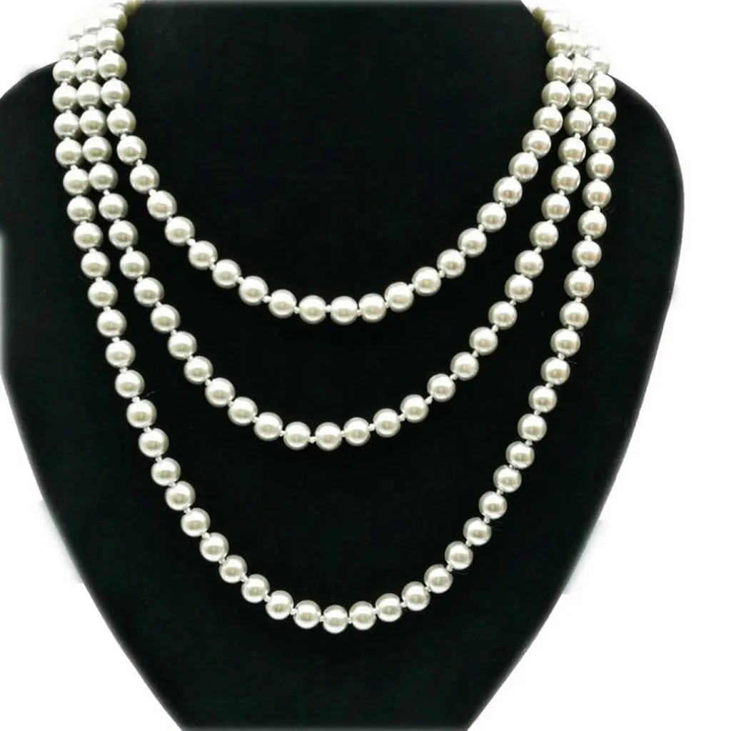 Pendant Necklace For Women Imitation Pearl Bead Long Necklace Multilayer Choker Elegant Party Pearl Jewelry