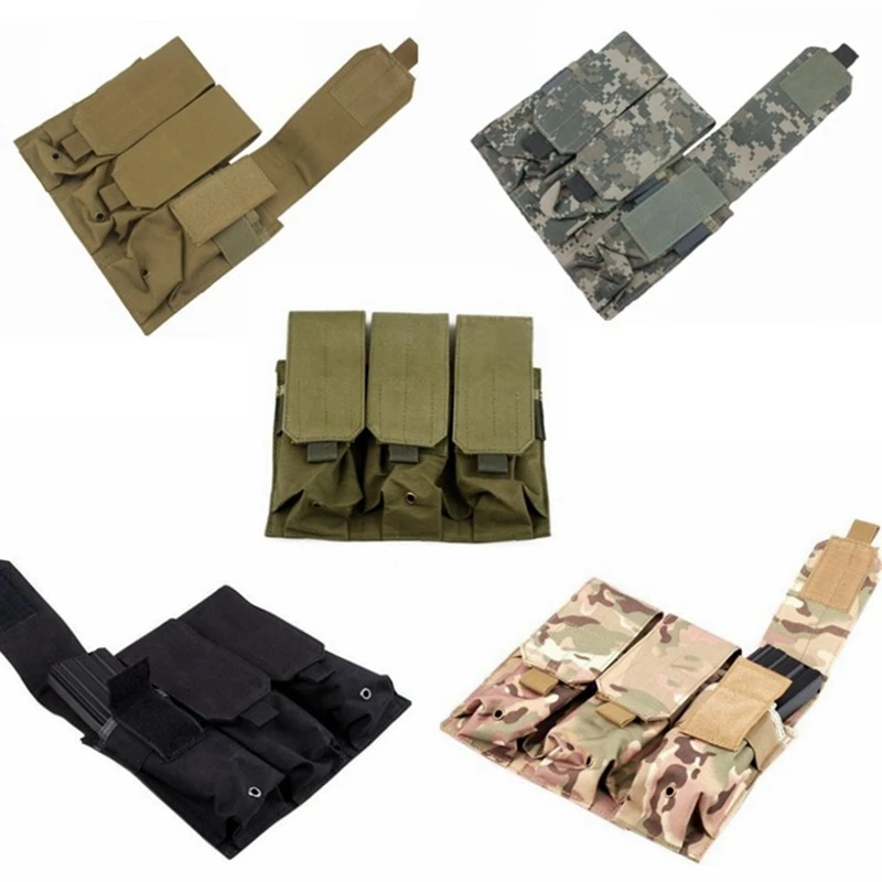 Страйкбол военный Пейнтбол MOLLE Тройной Журнал Mag Pouch 1 M9 Beretta Sig 226 или Glock 17/19/23 M14 Ak47