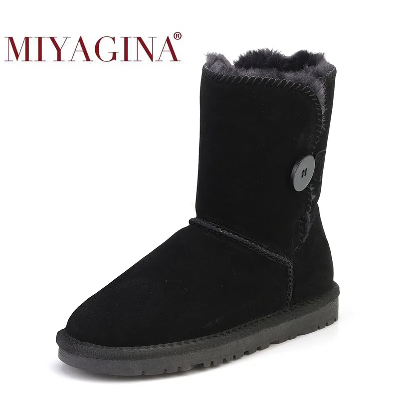 

MIYAGINA Australia Classic Lady Shoes High Quality Waterproof Genuine Leather Snow Boots Winter Boots Warm Women Boots