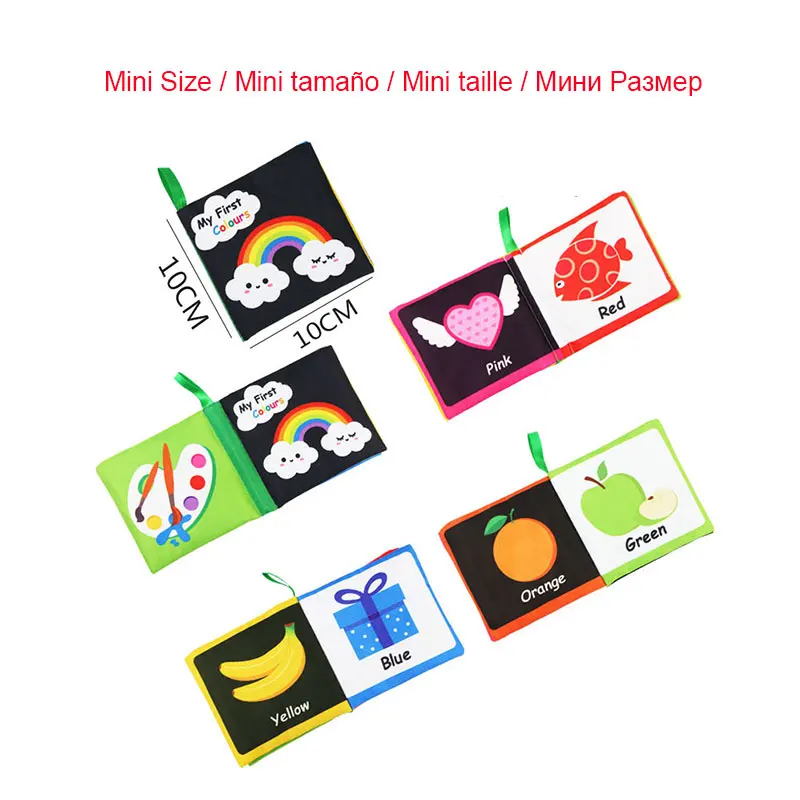 Montessori Baby Book Black And White Enlightenment Cloth Book Educational Quiet Book Cartoon Animal Learning Books Baby Toys 26