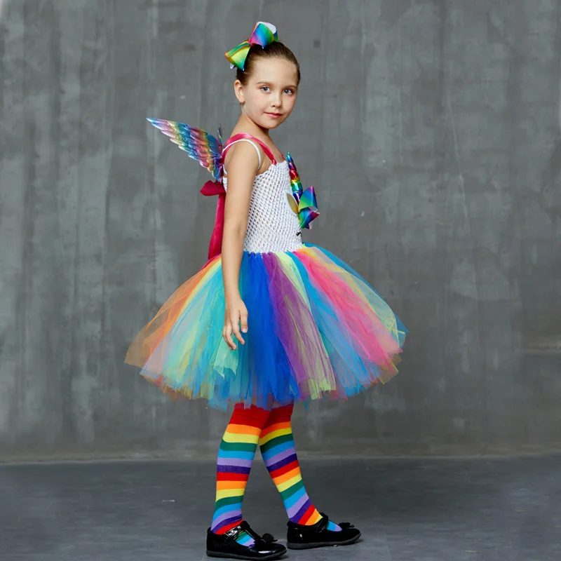 Set of Unicorn Rainbow Tutu Dress