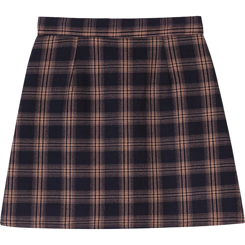 Autumn Winter new hip warm skirts womens Korean plaid high waist fashion women black sexy vintage suede a-line mini skirt shorts