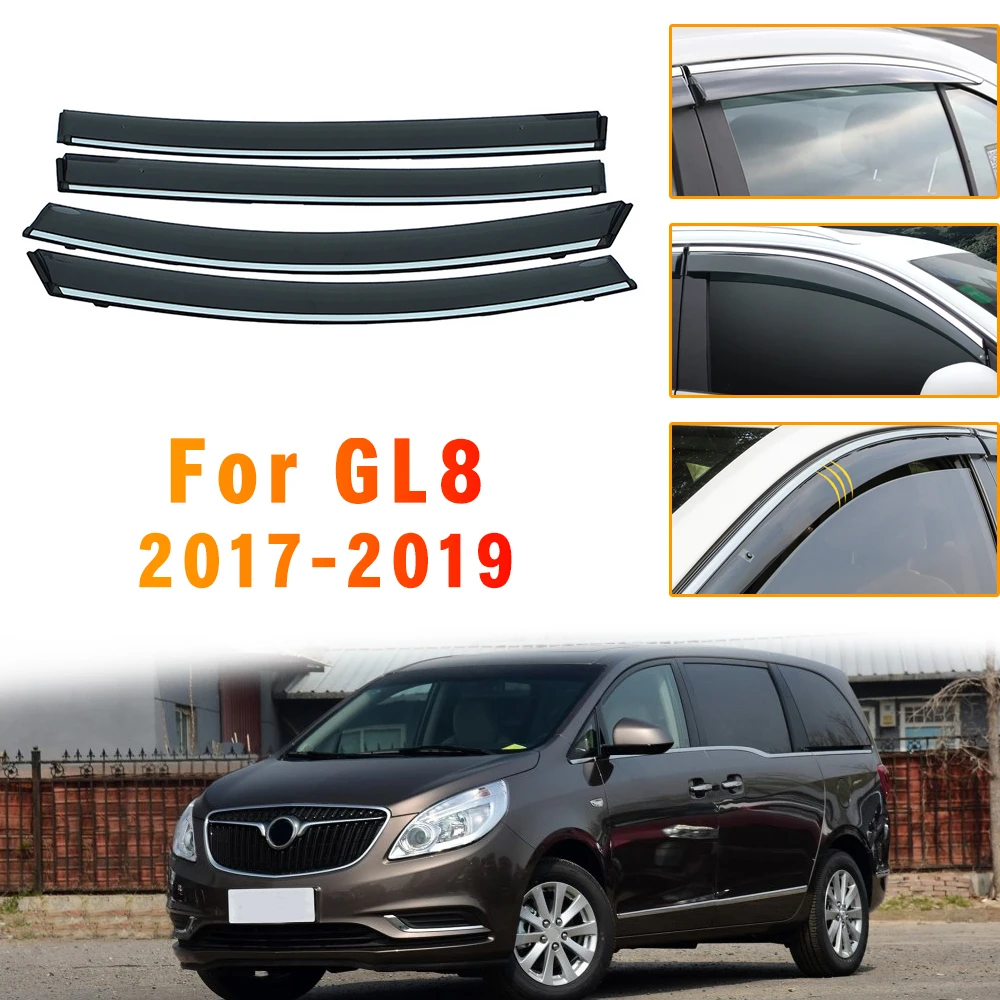 

Car Sunny Visor For Buick GL8 2017 2018 Smoke Window Sun Rain Exterior Visor Deflector Guard Sunny Visor Auto Accessorie 4PC