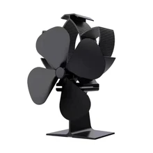 4-Blade Heat Powered Stove Fan Silent Operation Fireplace Fan Heat Circulation Thermal Stove Fans for Wood/Log Burner/Fireplace