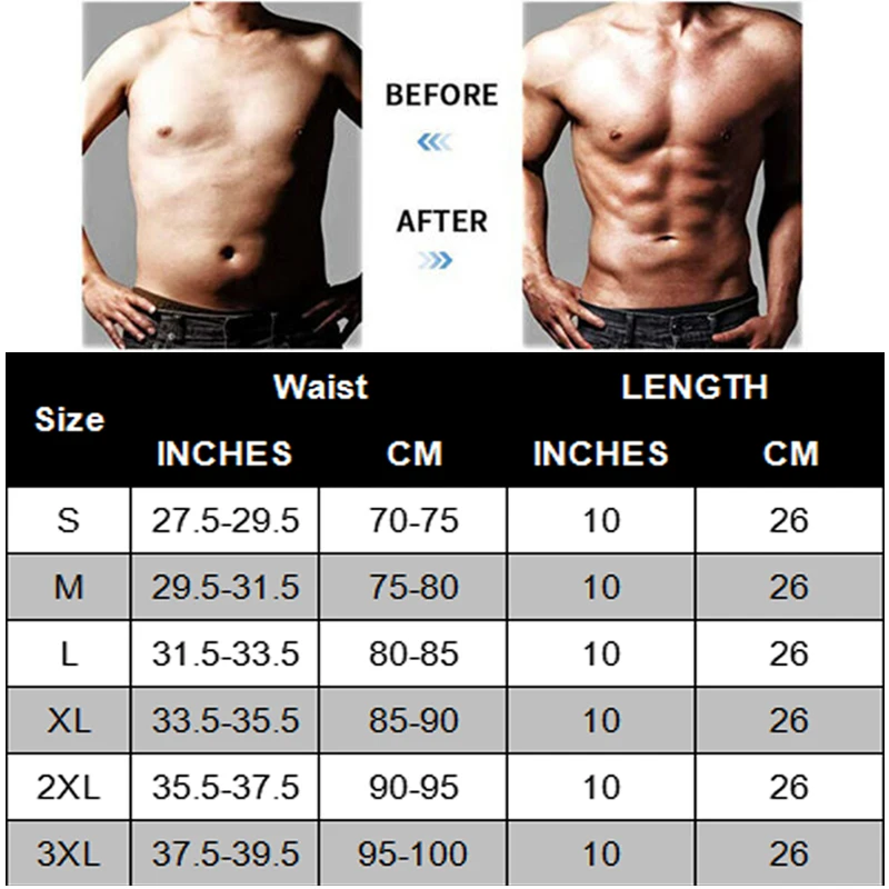 Men Waist Trainer Corsets Fitness Trimmer Belt Sweat Sauna Body Shaper for Weight Loss Girdle Workout Fat Burner Thermo Cincher