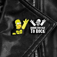 Simpson rock punk esmalte pinos neuer muito velho para rock emblemas broches jaquetas mochila saco acessórios presente engraçado lapela pinos crachá(China)