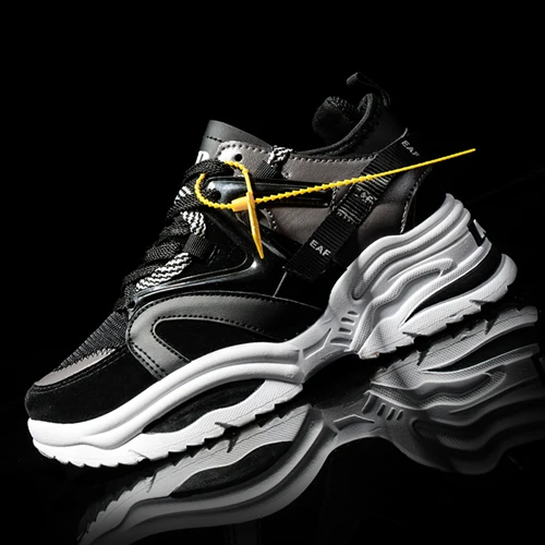 Лидер продаж; унисекс; уличная спортивная обувь; мужские спортивные кроссовки; парные женские кроссовки для бега; дышащая сетчатая обувь для тренировок; прогулочная обувь; 35-48 - Цвет: Черный