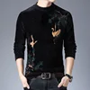 Chinese Style Crane Pattern Sweater Men Fashion Casual Pullover Winter Quality Velvet Soft Comfortable Knitted Luxury Pull Homme 1
