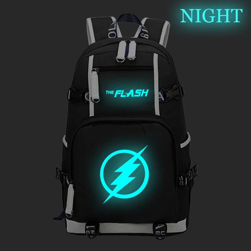 

Superhero The Flash print Backpack Teens Kid Boys Girls School Bag Children Kid Travel Backpack Large Capacity Luminous Backpack