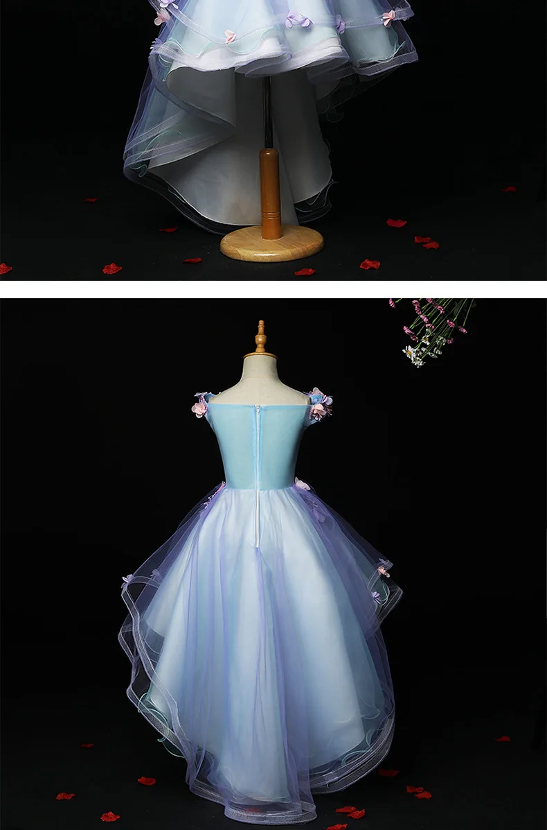 Детское платье Принцесса-фея цветы платье пышный цветок Мальчики/цветок девушки фортепиано костюм девочки маленький ведущий день рождения поздний формальный
