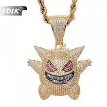 FDLK Gengar кулон ожерелье для мужчин с теннисной цепочкой хип хоп/панк золотые подвески серебряного цвета ювелирные изделия