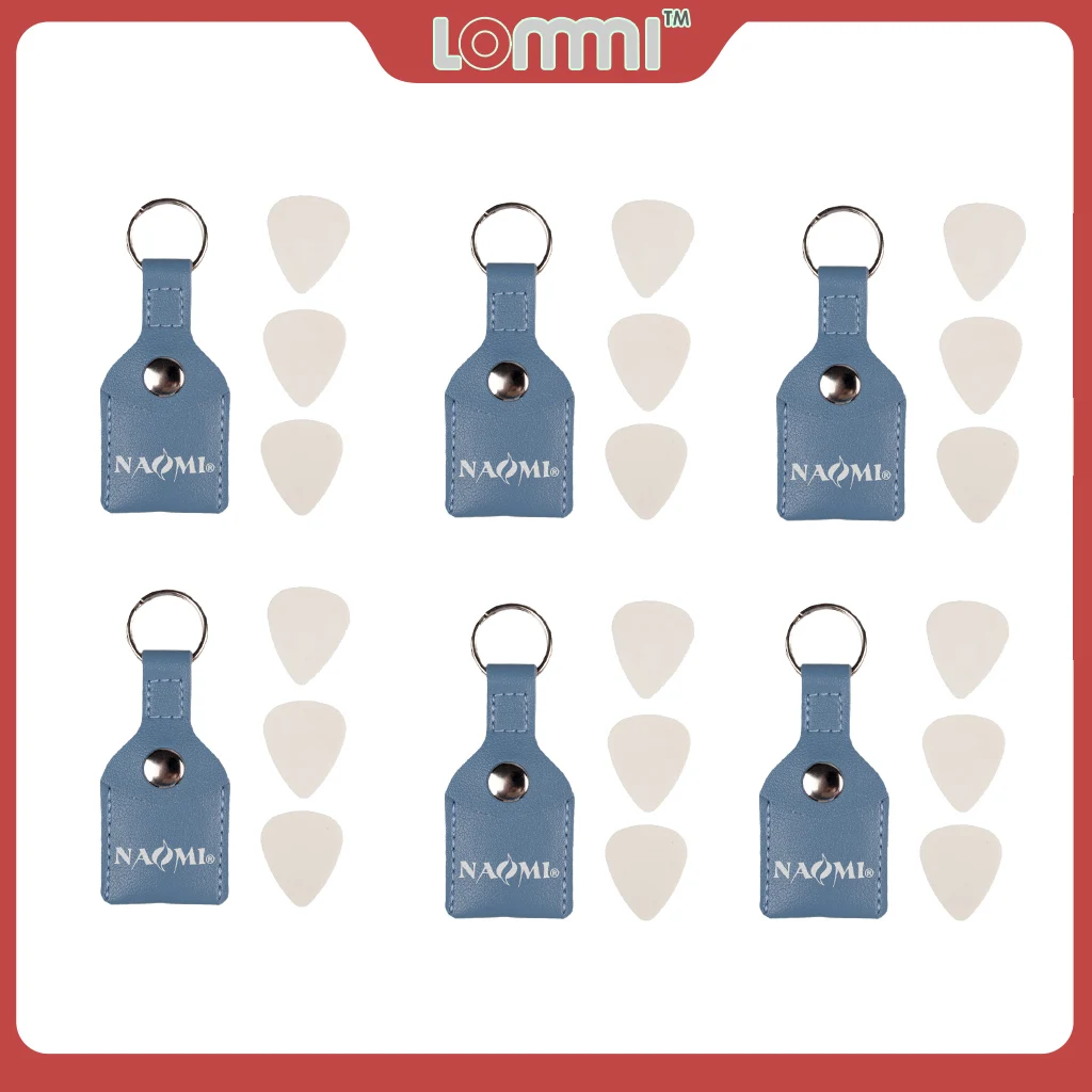 Lommi 6Pcs Guitar Picks Holder Basso Elettrico Acustico Pic Plettro Custodia Per Alice Picks / Dunlop Picks / Ibanez Picks Ecc
