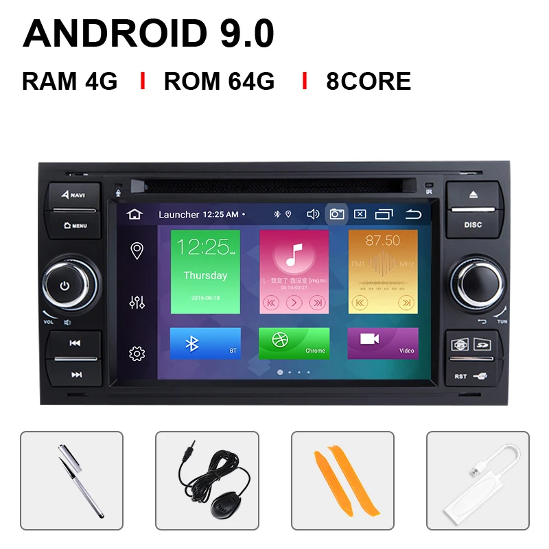 8 Core 64ROM Carplay 8 ядерный 4 г ram ips DSP Android 9 автомобильный Радио мультимедиа для Ford Focus 2 3 mk2 Mondeo 4 Kuga Fiesta Transit подключения S-MAX C-MAX - Цвет: 8 Core 64ROM Carplay