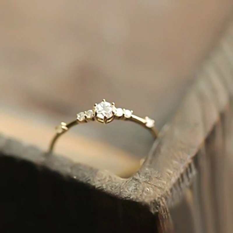 Finger Ring Fashion Women Jewelry Rose Gold/Silver/Gold Color Rhinestone Crystal Rings 4/5/6/7/8/9/10/11 Size Gift