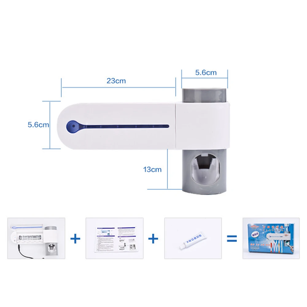 Многофункциональный ультрафиолетовая зубная щетка стерилизатор Зубная щётка держатель для ванной комнаты, автоматическая комплект для зубной пасты, Очищающий Инструмент