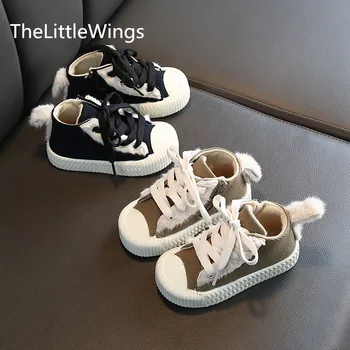 

2020 winter Korean children's cloth shoes boys Fashion cute girls' casual simple Plush school warm shoes 1-7 years old
