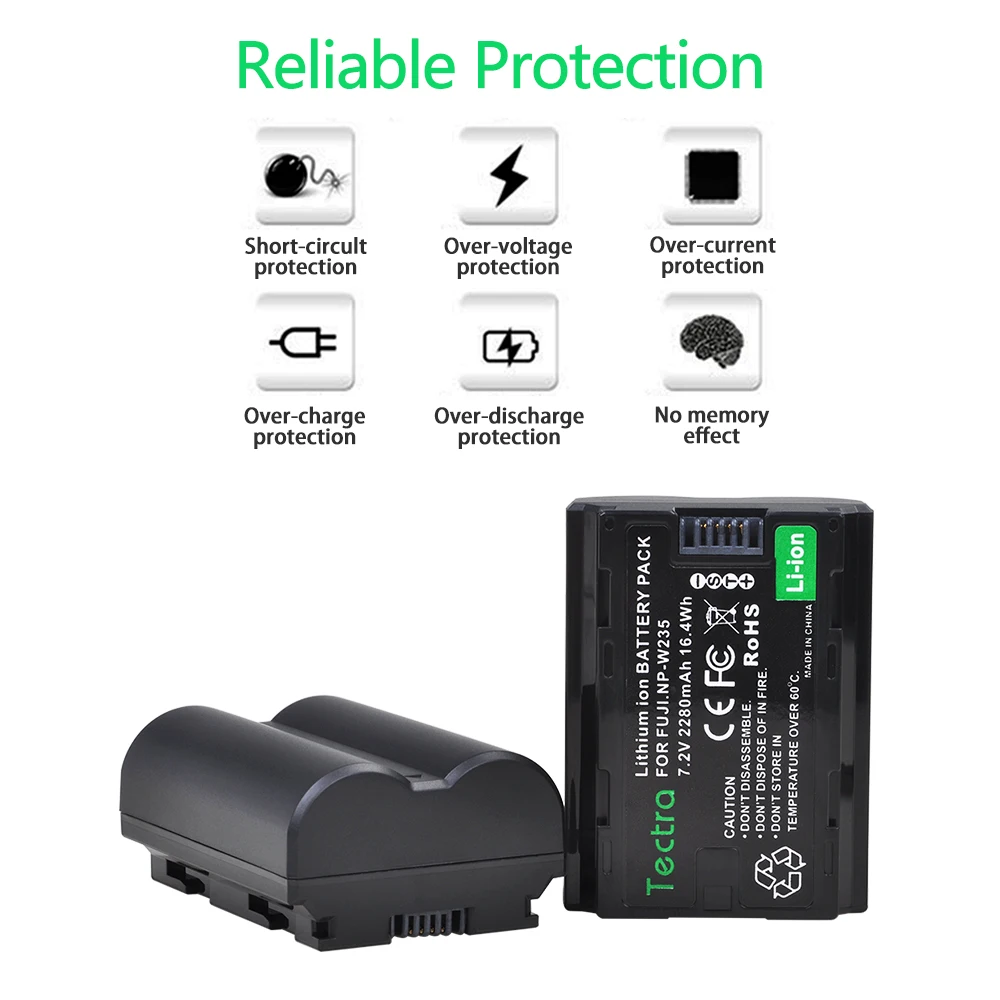 Câmera + Lcd Duplo com tipo c Pces Câmera Batteryfor Fujifilm Fuji X-t4 Usb Carregador Porto 4 2280mah Np-w235 Npw235 - Image 2