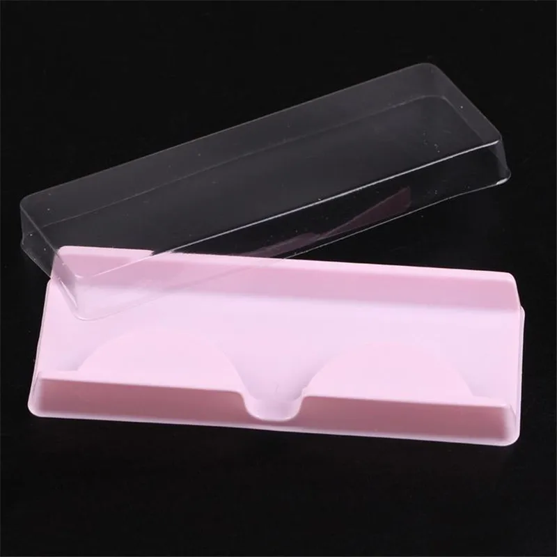 50 шт./компл. прозрачный белый розовый Пластик ресницы упаковочной коробки Поддельные ресницы лоток для хранения подушек один чехол изготовленным на заказ логосом 40#726 - Цвет: Pink