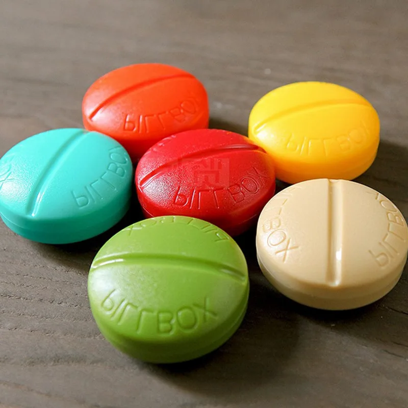

1Pc Medicine Pill Box Mini Round Portable Travel Storage Vitamin Box Sort Tablet Holder Organizer Container Cases 4 Grids