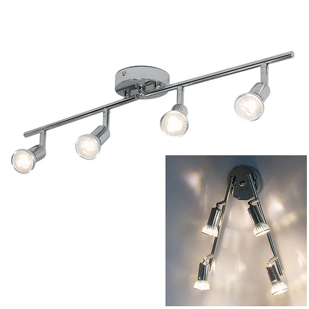 

4 Heads Decoration Wall Mounted Stainless Steel Pathway Easy Install Bright Spot Lamp Home Adjustable Ceiling Light Sturdy Led