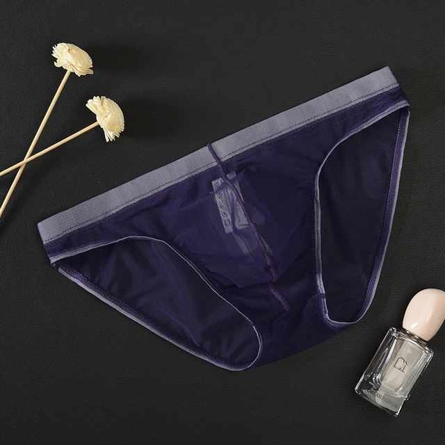 Faringoto Herren Unterwäsche Ice Silk - Atmungsaktive Slips In Transparent-Optik