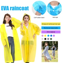 

Raincoat with Hoods and Sleeves Button Poncho Fashion Thick EVA Reusable Raincoat for Women and Men