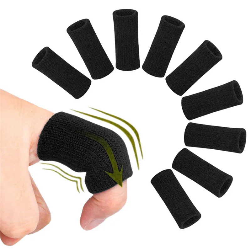 10 шт. перчатки с рукавами для безопасности пальцев для шина для большого пальца Скоба для артрита дышащая эластичная лента для пальцев для баскетбольного волейбола